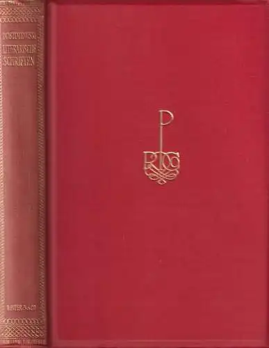 Buch: Literarische Schriften, Dostojewski, F. M., 1923, R. Piper & Co., gut