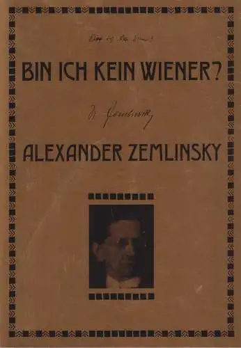 Buch: Alexander Zemlinsky - Bin ich kein Wiener?, Biba, Otto, 1992, Katalog