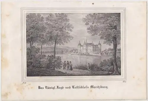 Lithografie: Das königl. Jagd- und Lustschloss..., Pietzsch, Grafik, 1836,