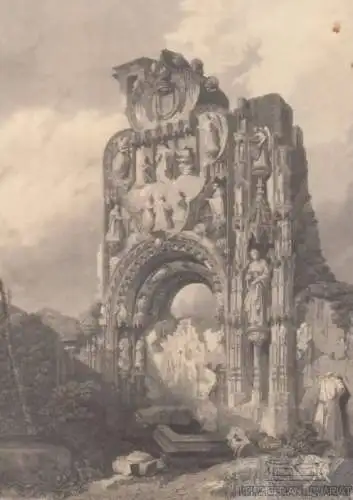 Die Pracht-Ruine in Burgos. aus Meyers Universum, Stahlstich. Kunstgrafik, 1850