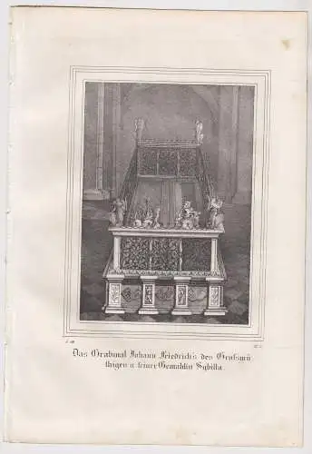 Lithografie: Das Grabmal Johann Friedrich's des Grossmütigen..., Saxonia, Grafik