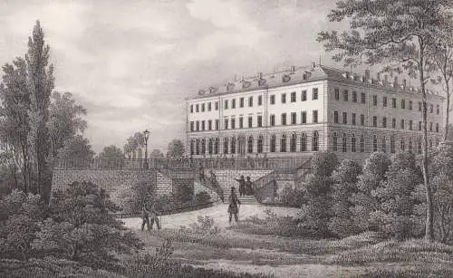 Lithografie: Die Dresdener-Societaets-Brauerei, Grafik, Ansicht, 1836, Pietzsch