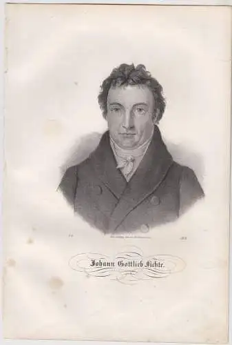 Lithografie: Johann Gottlieb Fichte, 1836, Saxonia, Grafik, Portrait, Pietzsch