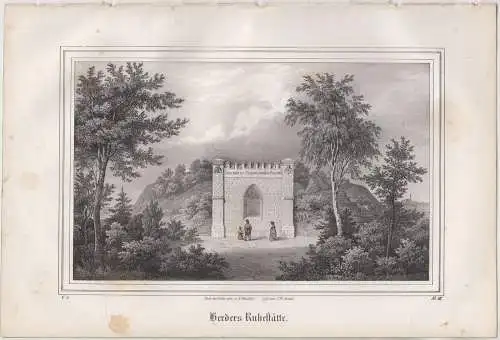 Lithografie: Herders Ruhestätte, Grafik, Ansicht, 1836, Saxonia, Eduard Pitzsch