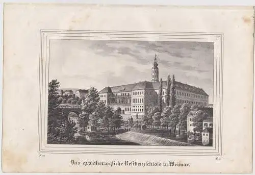 Lithografie: Das grossherzogliche Residenzschloss in..., Pietzsch, Grafik, 1836