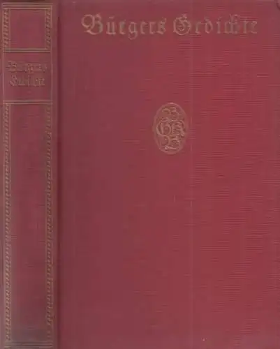 Buch: Bürgers Gedichte in zwei Teilen, Bürger. 2 in 1 Bände, ca. 1920