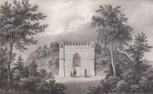 Lithografie: Reinhardsbrunn, Grafik, Ansicht, um 1836, Saxonia, Eduard Pitzsch