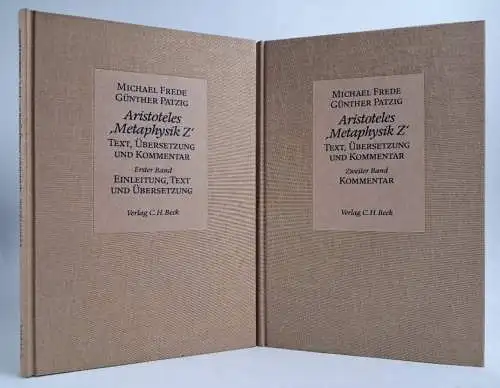 Buch: Aristoteles Metaphysik Z, 3 Bände, Frede / Patzig, 1988, C.H.Beck, 2 Bände