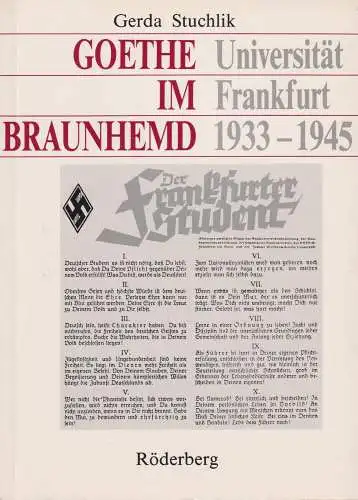 Buch: Goethe im Braunhemd, Universität Frankfurt 1933-1945, Stuchlik, Gerda