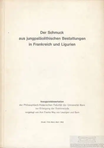 Buch: Der Schmuck aus jungpaläolithischen Bestattungen in Frankreich und... May