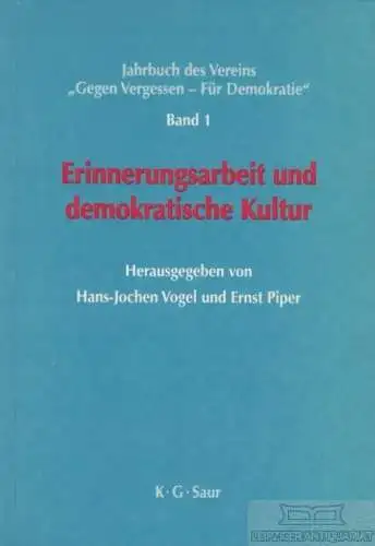 Buch: Erinnerungsarbeit und demokratische Kultur, Vogel. 1997, K. G. Saur Verlag