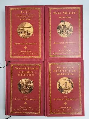 4 Bücher Friedrich Gerstäcker Werke, Fines Mundi, Reprint, General Franco, Reise