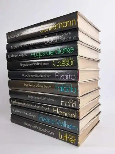10 Bücher Biografien Verlag Neues Leben: Luther, Händel, Fallada, Schliemann ...