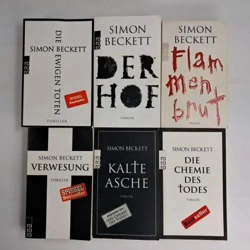 6 Bücher Simon Beckett: Der Hof, Verwesung, Flammenbrut, Die ewigen Toten ...