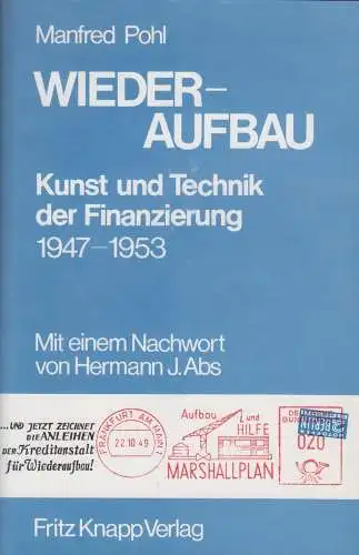 Buch: Wieder-Aufbau, Pohl, Manfred, 1973, Fritz Knapp Verlag, sehr gut