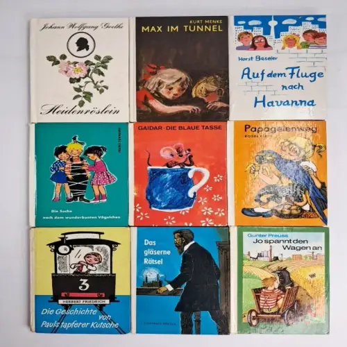 9x Die kleinen Trompeterbücher, Der Kinderbuchverlag, Max, Tasse, Vögelchen ...