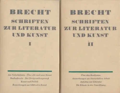 Buch: Schriften zur Literatur und Kunst, Brecht, Bertolt. 2 Bände, 1966, Aufbau