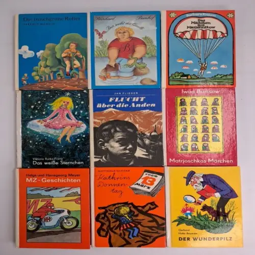 9x Die kleinen Trompeterbücher, Der Kinderbuchverlag, Roller, Wunderpilz ...