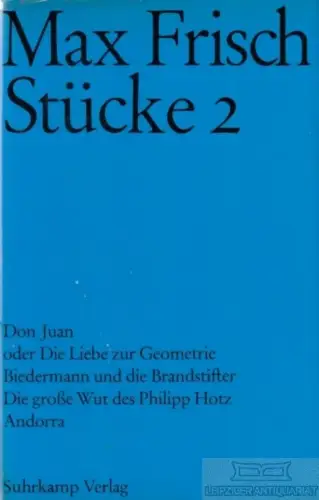 Buch: Stücke 2, Frisch, Max. 1971, Suhrkamp Verlag, gebraucht, gut