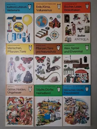 9 Bücher Mein kleines Lexikon, Der Kinderbuchverlag, Klima, Götter, Tiere, Spree