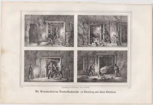 Lithografie:Die Brucharbeit im Zwitterstockwerke..., Pietzsch, Grafik, Saxonia