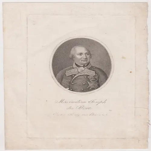 Kupferstich: Maximilian Joseph der Vierte, Portrait, um 1800, Bayern, König