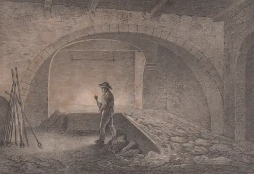 Ein Zinnschmelzofen. & Der Hochofen zu Halsbrücke, 1841, C. Müller. E. Me 353238