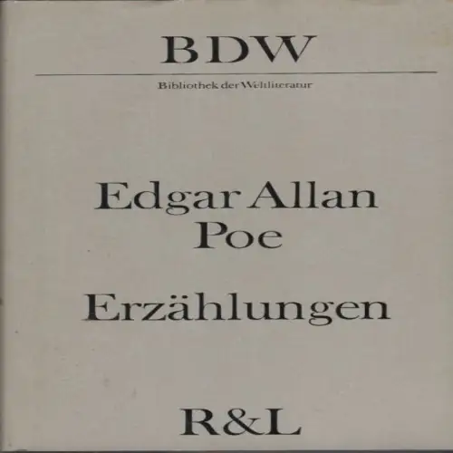 Buch: Erzählungen, Poe, Edgar Allan. Bibliothek der Weltliteratur, 1986