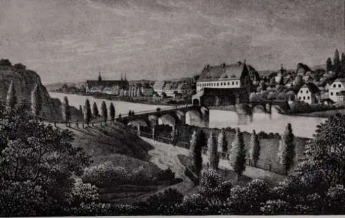 Lithografie: Grimma, um 1836, Eduard Pietzsch & Comp, Ansicht, Grafik, Sa 353294