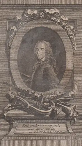 Kupferstich: Voltaire, Louis Jaques Cathelin, Maurice Quentin de La Tour, Grafik