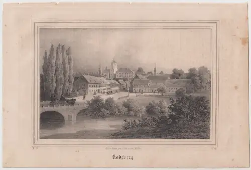 Lithografie: Radeberg, Ansicht, Eduard Pietzsch & Comp, um 1836, Saxonia, Grafik