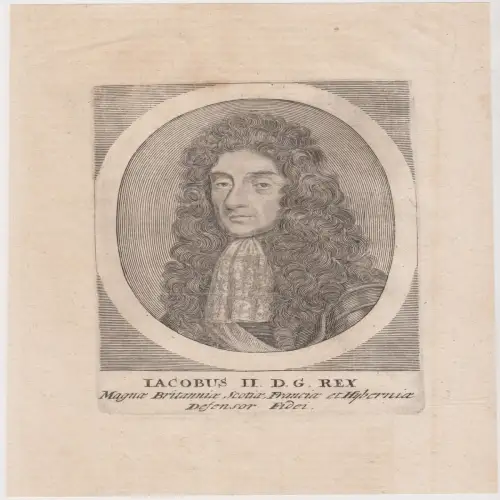 Kupferstich: Iacobus II. D. G. Rex, Original, um 1690, Theatrum Europaeum