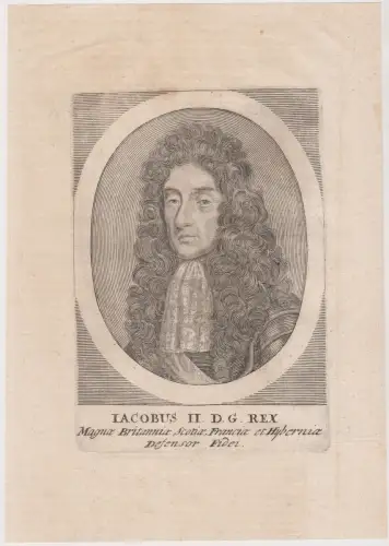 Kupferstich: Iacobus II. D. G. Rex, Original, um 1690, Theatrum Europaeum