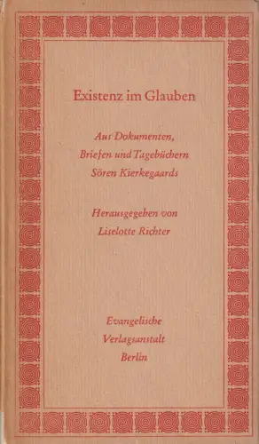 Buch: Existenz im Glauben, Richter, Liselotte. 1956, Evangelische Verlagsanstalt