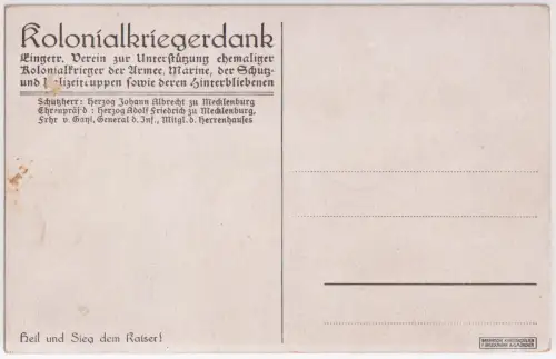 AK Kolonialkriegerdank, Bruckmann, Postkarte, Kaiser Wilhelm II., ungelaufen