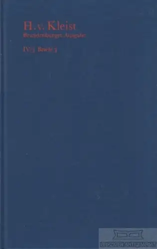 Buch: Sämtliche Werke IV/3, Kleist, Heinrich von. 2010, gebraucht, sehr gut