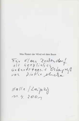 Buch: Was flüstert der Wind mit dem Baum, Mucke, Dieter. Edition Steko, 2001
