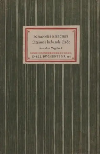 Insel-Bücherei 291, Dreimal bebende Erde, Becher, Johannes R. 1953, Insel-Verlag