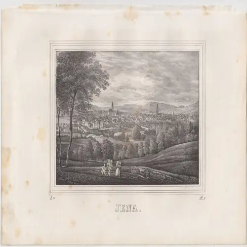 Lithografie: Jena, Eduard Pietzsch & Comp, Saxonia, um 1836, Ansicht, Grafik