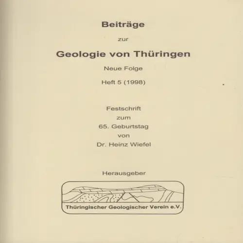 Buch: Beiträge zur Geologie von Thüringen. Neue Folge Heft 5. 1998