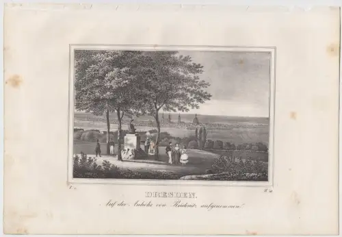Lithografie: Dresden, Röcknitz, 1836, Eduard Pietzsch, Saxonia, Grafik, Ansicht