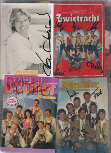 Mappe mit 17 Autogrammen Schlager: Karl Moik, Hansi Hinterseer, Stefan Moll ...
