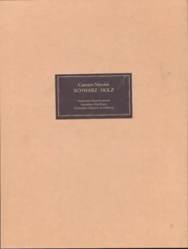 Buch: Carsten Nicolai. Schwarz. Holz, Guth, Peter. 1994, ohne Verlag