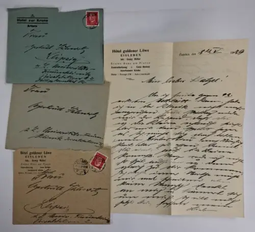 9 Teile: Briefe, Taufbriefe, Vermählung, Jähnert, Scherenschnitt Georg Plischke