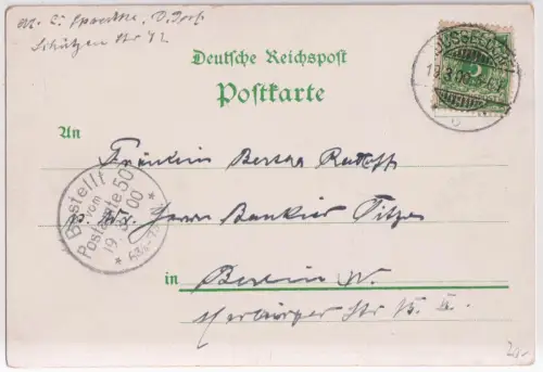 AK Gruss aus dem Arabischen Cafe Düsseldorf, 1900, Reisinger & Co., Lithographie