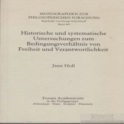 Buch: Historische und systematische Untersuchungen zum... Holl, Jann. 1980