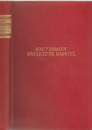 Buch: Das letzte Kapitel, Hamsun, Knut. 1928, Knaur Verlag, Roman 36517