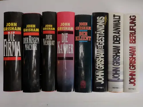 8 Bücher John Grisham: Klient, Geständnis, Verrat, Regenmacher, Firma, Anwalt...