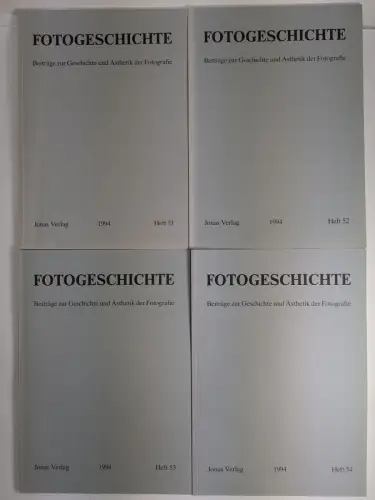 4 Hefte Fotogeschichte Heft 51-54 / 1994, Jahrgang 14, Jonas Verlag, Beiträge...