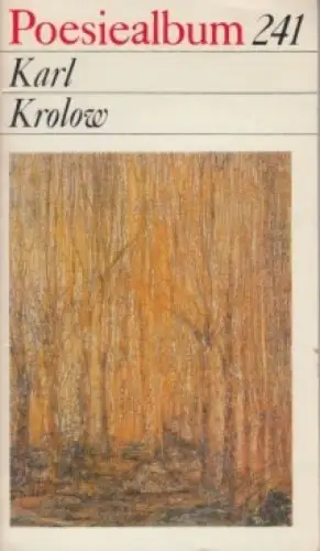 Buch: Poesiealbum 241, Krolow, Karl. Poesiealbum, 1987, Verlag Neues Leben